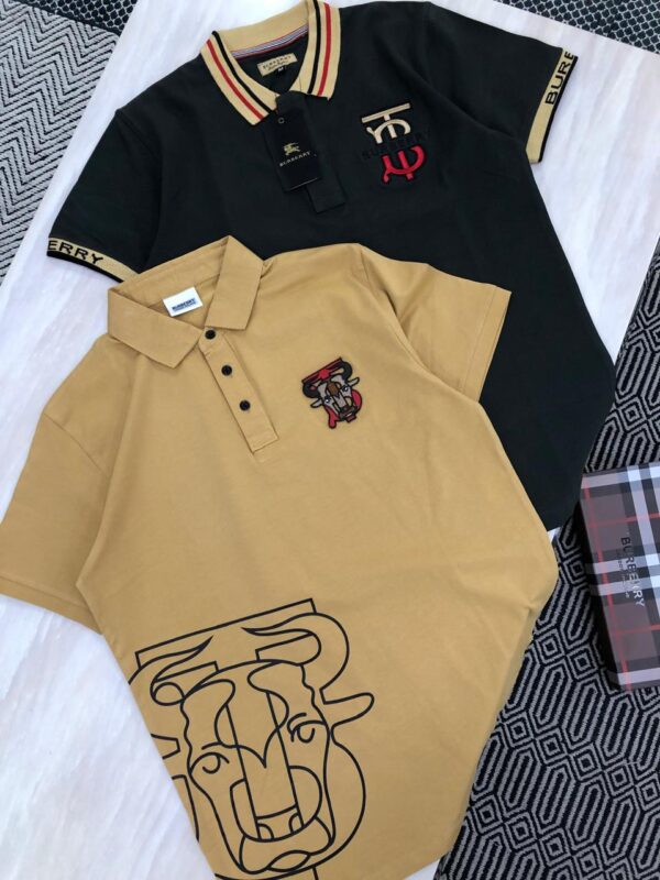 First Copy Burberry Premium Cotton Lycra Collar T-Shirts - Image 10