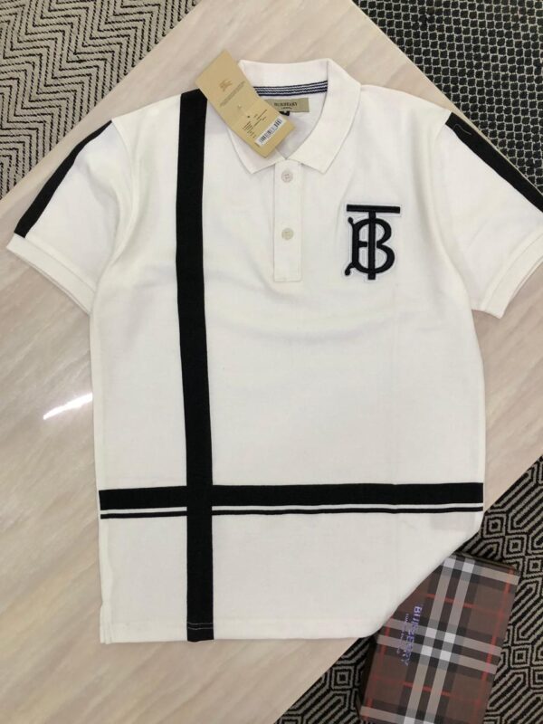 First Copy Burberry Premium Cotton Lycra Collar T-Shirts - Image 9