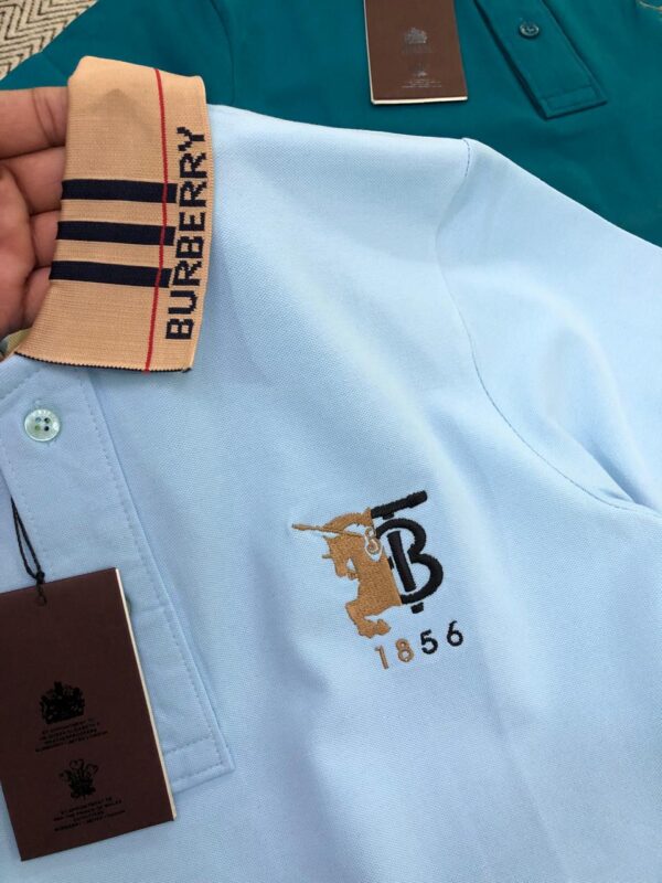 First Copy Burberry Premium Cotton Lycra Collar T-Shirts - Image 15