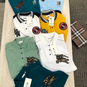 First Copy Burberry Premium Cotton Lycra Collar T-Shirts