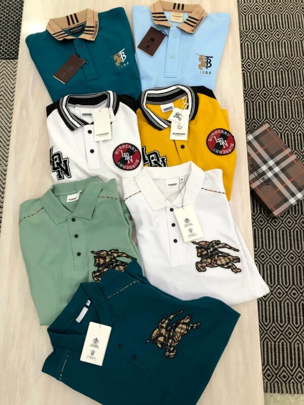 First Copy Burberry Premium Cotton Lycra Collar T-Shirts