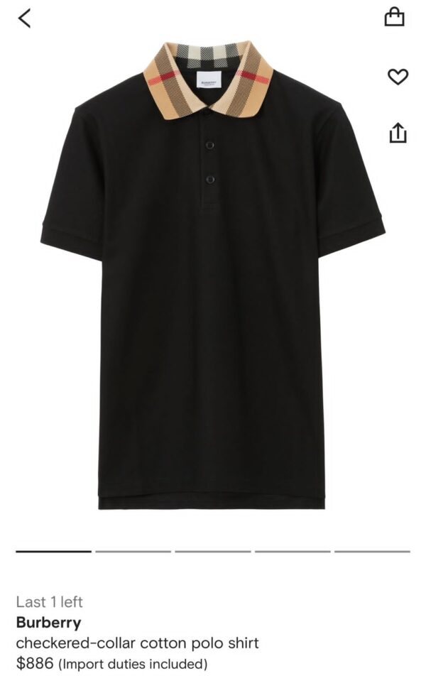 First Copy Burberry Very Premium Polo T-Shirt - Image 5