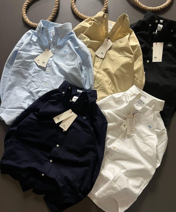 First Copy Lacoste Premium Plain Shirt | Oxford Cotton Lycra