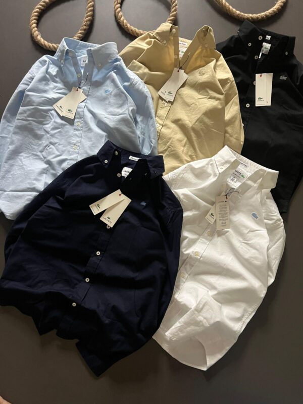 First Copy Lacoste Premium Plain Shirt | Oxford Cotton Lycra - Image 4