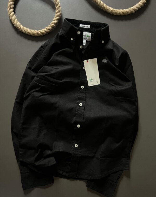 First Copy Lacoste Premium Plain Shirt | Oxford Cotton Lycra - Image 5
