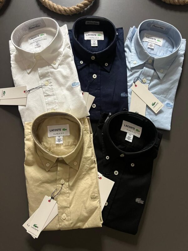 First Copy Lacoste Premium Plain Shirt | Oxford Cotton Lycra - Image 6
