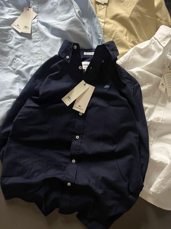 First Copy Lacoste Premium Plain Shirt | Oxford Cotton Lycra - Image 8