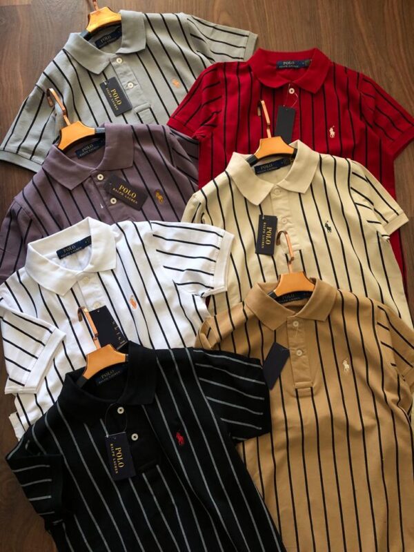First Copy Ralph Exclusive Cotton Lycra Stripes Polo | Premium Comfort & Style