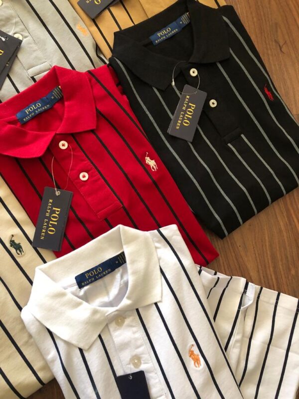 First Copy Ralph Exclusive Cotton Lycra Stripes Polo | Premium Comfort & Style - Image 9