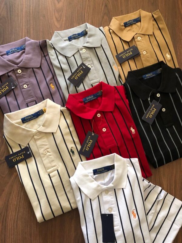 First Copy Ralph Exclusive Cotton Lycra Stripes Polo | Premium Comfort & Style - Image 2