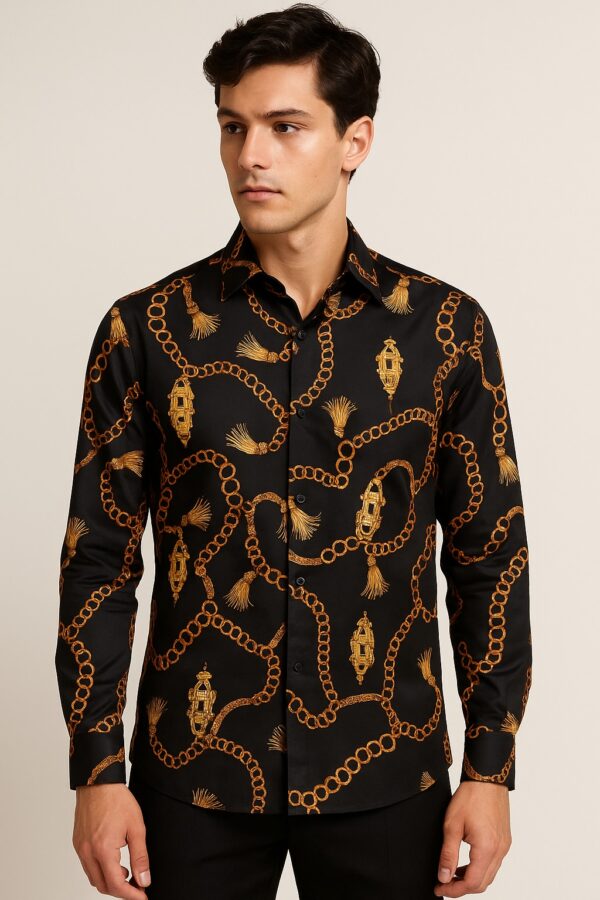 First Copy Versace Chain Reaction Black Shirt – White | Premium Quality - Image 3