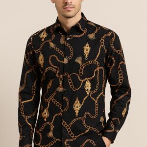First Copy Versace Chain Reaction Black Shirt – White | Premium Quality