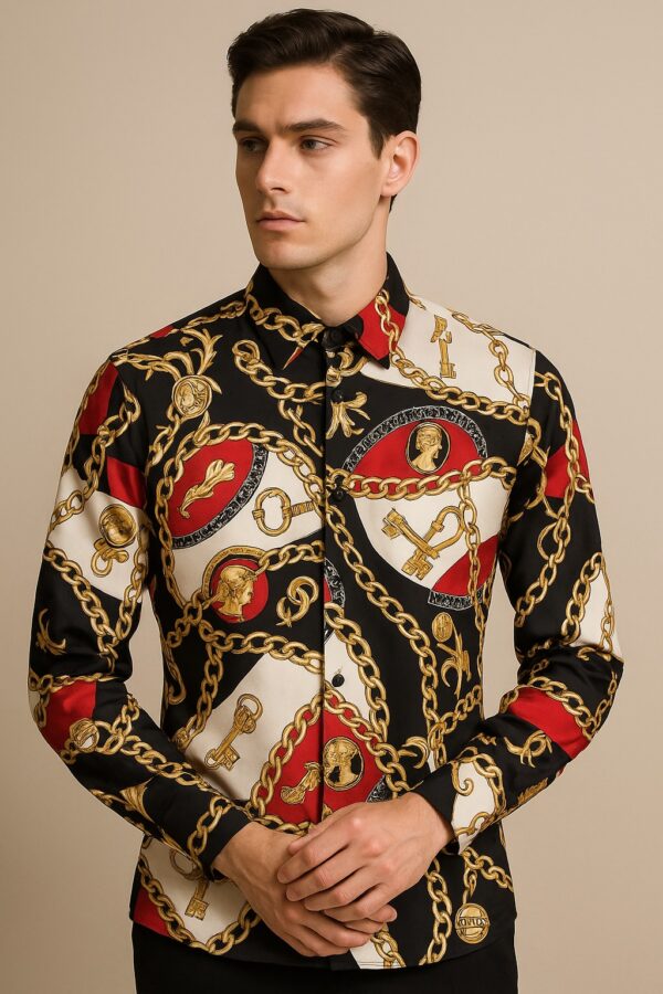 First Copy Versace Chain Reaction Red Shirt – White | Premium Quality