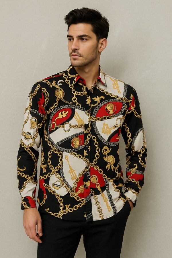 First Copy Versace Chain Reaction Red Shirt – White | Premium Quality - Image 2