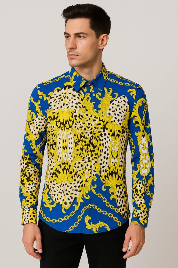 First Copy Versace Premium Men’s Shirt – White, Iconic Luxury Design