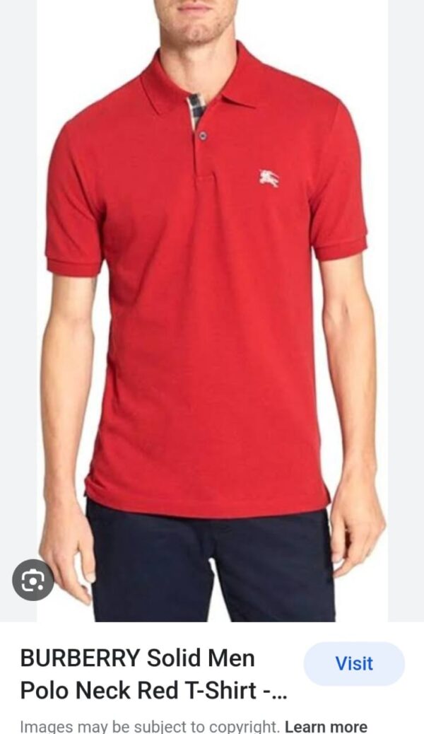 FIRST COPY Burberry Premium Cotton Lycra Polos - Image 9