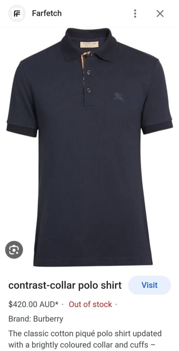 FIRST COPY Burberry Premium Cotton Lycra Polos - Image 13