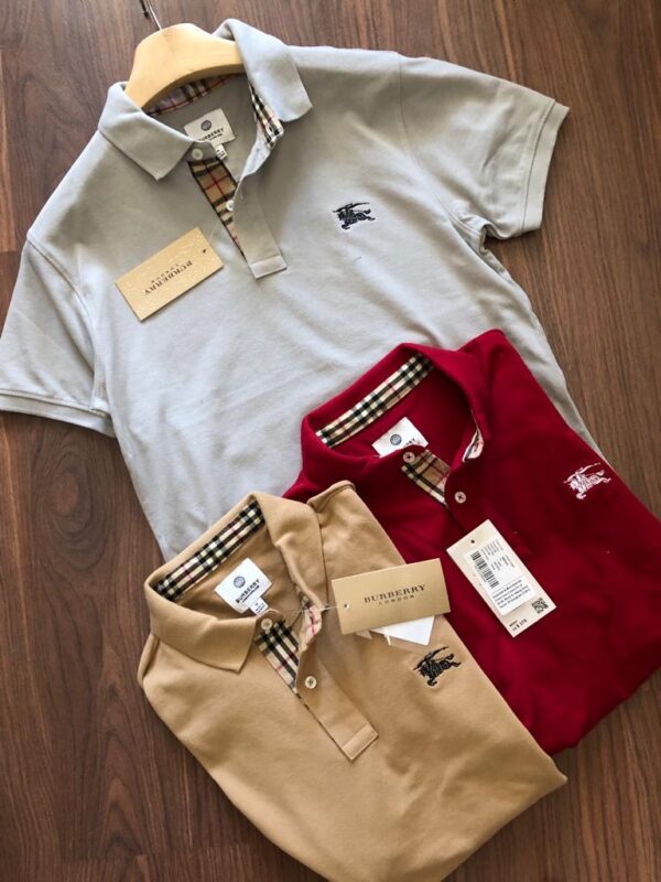 FIRST COPY Burberry Premium Cotton Lycra Polos - Image 8