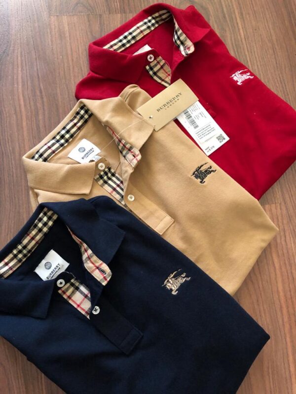 FIRST COPY Burberry Premium Cotton Lycra Polos