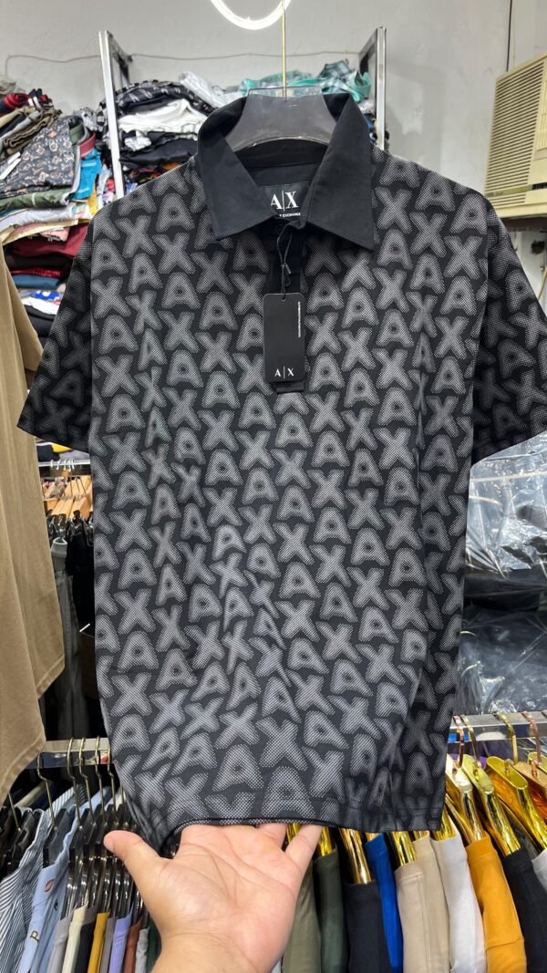 First Copy Armani Exclusive Cotton Lycra Collar T-Shirt - Image 9