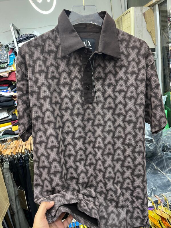 First Copy Armani Exclusive Cotton Lycra Collar T-Shirt - Image 7
