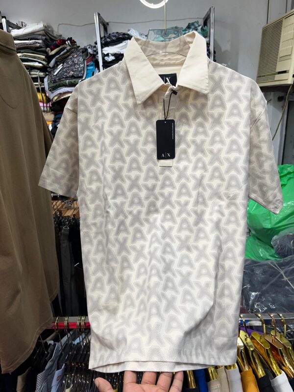 First Copy Armani Exclusive Cotton Lycra Collar T-Shirt - Image 4