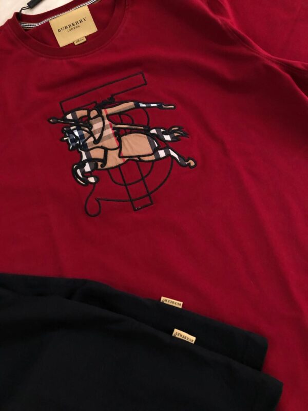 First Copy Burberry Premium Cotton Lycra Crew Neck T-Shirt - Image 4