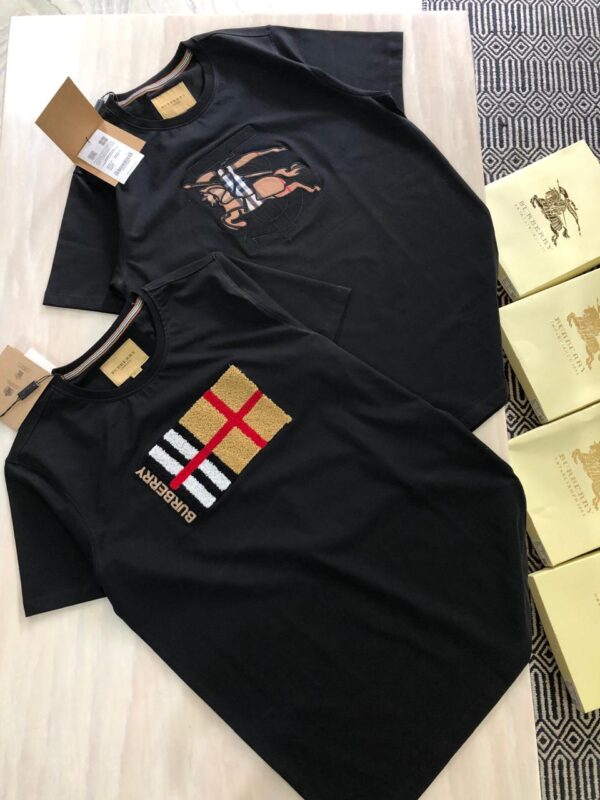 First Copy Burberry Premium Cotton Lycra Crew Neck T-Shirt - Image 2