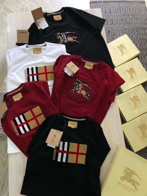 First Copy Burberry Premium Cotton Lycra Crew Neck T-Shirt