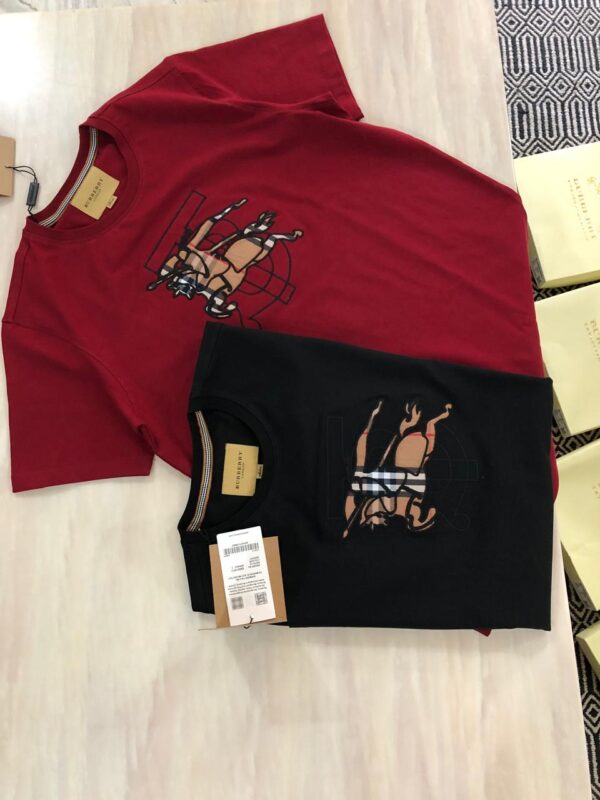 First Copy Burberry Premium Cotton Lycra Crew Neck T-Shirt - Image 6