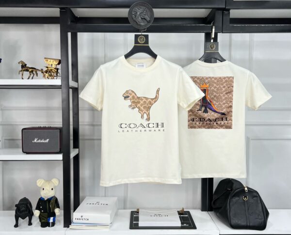 First Copy Coach Imported Cotton Lycra Fabric Round Neck T-Shirt - Image 4