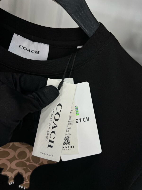 First Copy Coach Imported Cotton Lycra Fabric Round Neck T-Shirt - Image 5