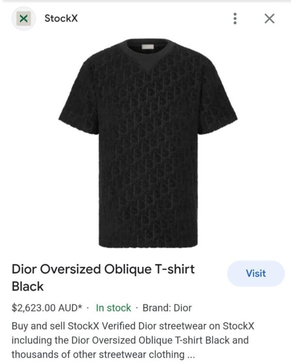 First Copy Dior Premium Lycra Round Neck T-Shirt for Men - Image 3