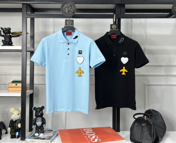 First Copy Hugo Boss Superior Cotton Lycra Collar T-Shirt - Image 2