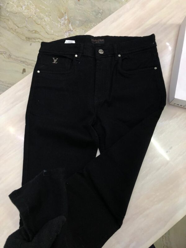 First Copy Louis Vuitton Embroidered Jeans – Front & Back Detailed Work - Image 2