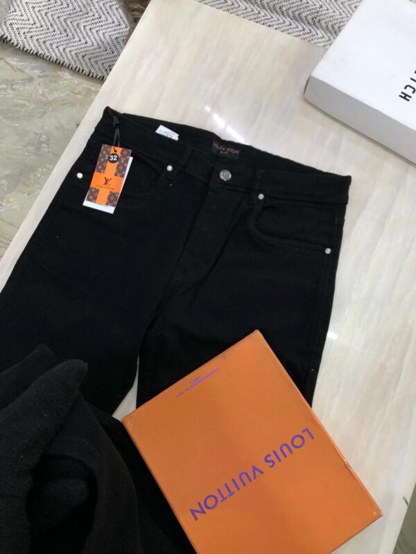 First Copy Louis Vuitton Embroidered Jeans – Front & Back Detailed Work - Image 4
