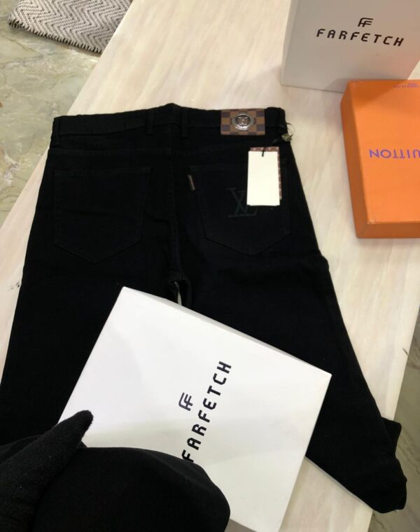 First Copy Louis Vuitton Embroidered Jeans – Front & Back Detailed Work - Image 3