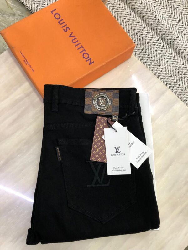 First Copy Louis Vuitton Embroidered Jeans – Front & Back Detailed Work - Image 9