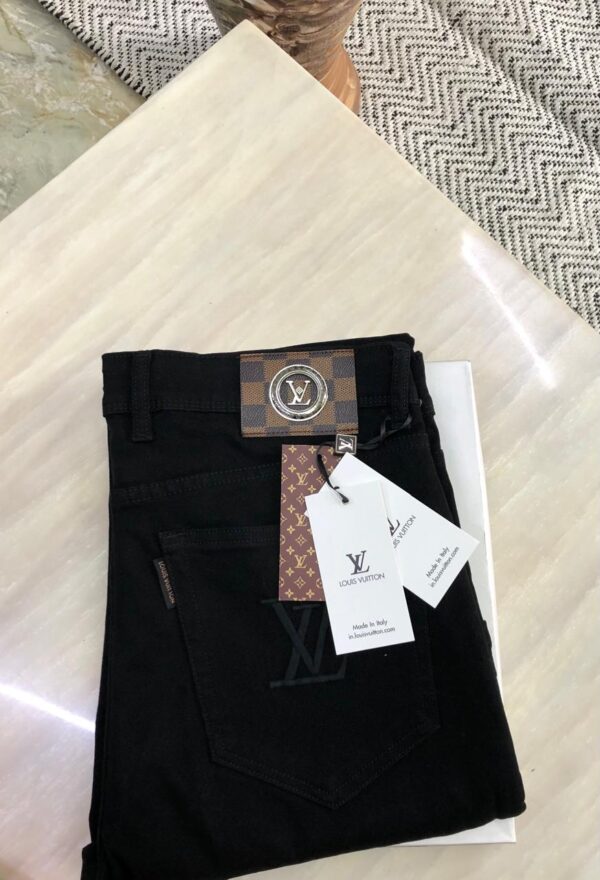 First Copy Louis Vuitton Embroidered Jeans – Front & Back Detailed Work - Image 7