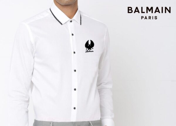 First Copy Balmain Paris Original Stock Premium Cotton Shirt for Men - Image 6