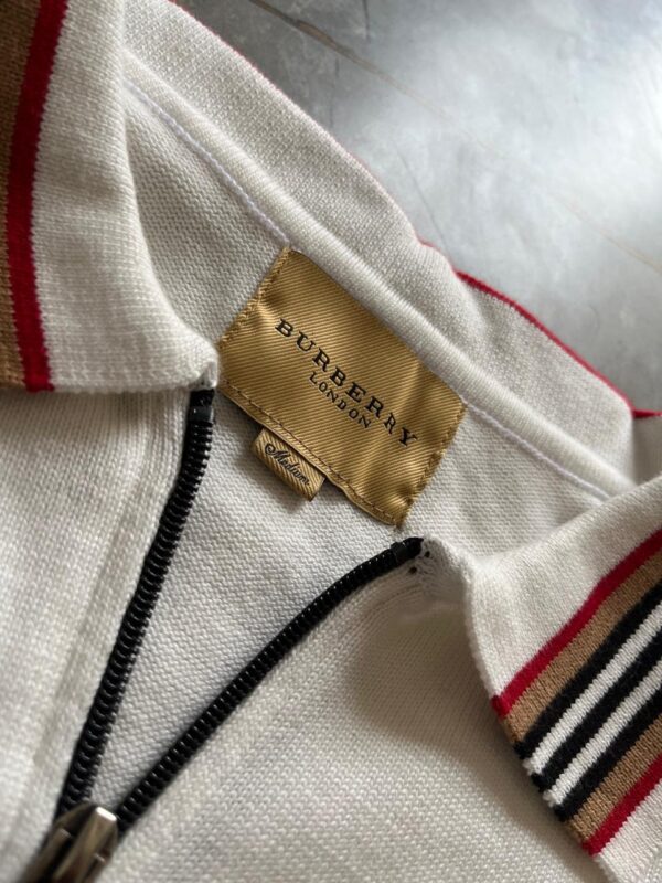 First Copy Burberry Exclusive Half Zip Knitted Sweater for Men - Image 14