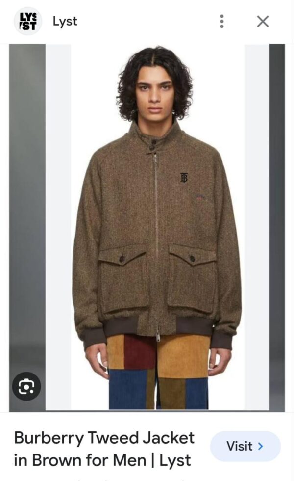First Copy Burberry Imported Tweed Jacket for Men - Image 11