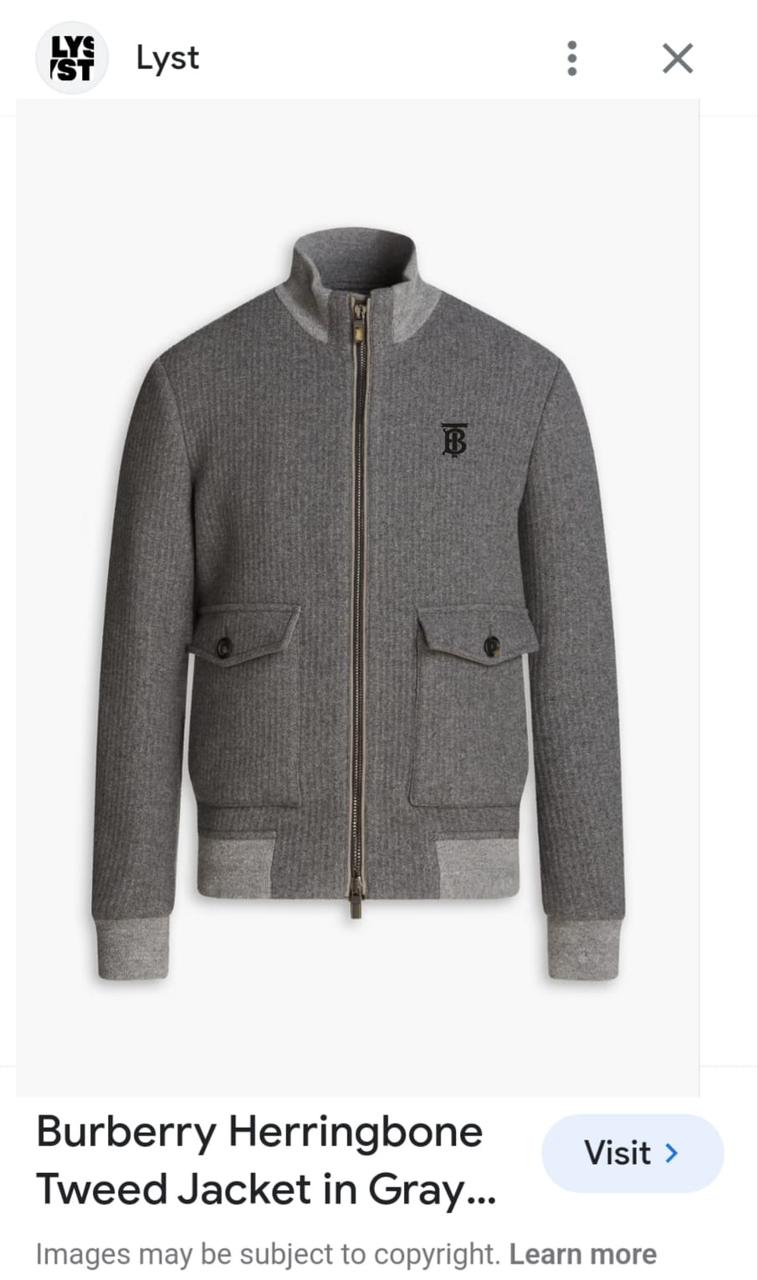 First Copy Burberry Imported Tweed Jacket for Men - Image 9