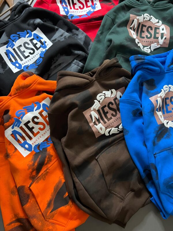 First Copy Diesel Premium 3-Thread Cotton Fleece Hoodie for Men - Image 3