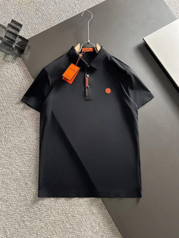 First Copy Hermes Imported Lycra Polo T-Shirt for Men - Image 4