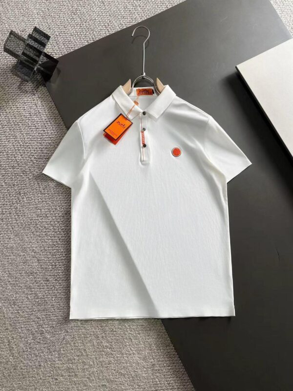 First Copy Hermes Imported Lycra Polo T-Shirt for Men - Image 2